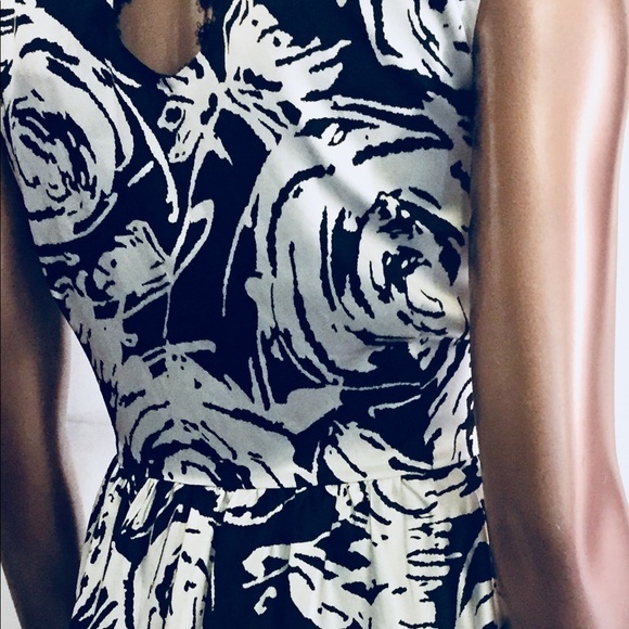 I.C.E. Vtg Dress Cutout Back Button Floral Sz 14 - Picture 6 of 8